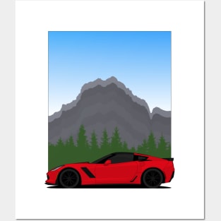 Z06 mountain Red Posters and Art